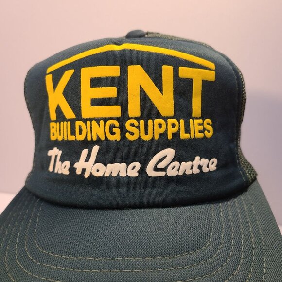Vintage 90s Trucker Hat Kent Building Supplies Screen Printed Mesh Hat - Picture 2 of 8